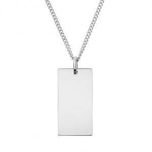 mens stainless steel engraved bar necklace