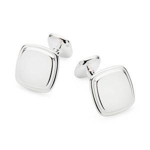 engraved sterling silver square cufflinks