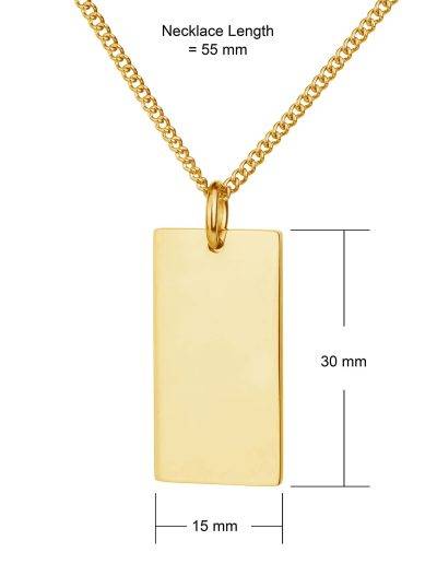 men's gold steel bar necklace dimensions