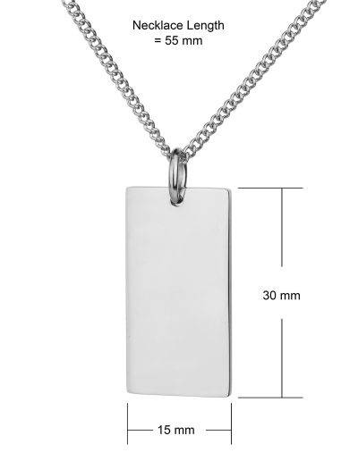 men's steel bar necklace dimensions