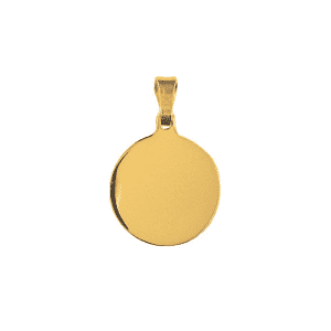 16mm 9ct solid gold disc pendant