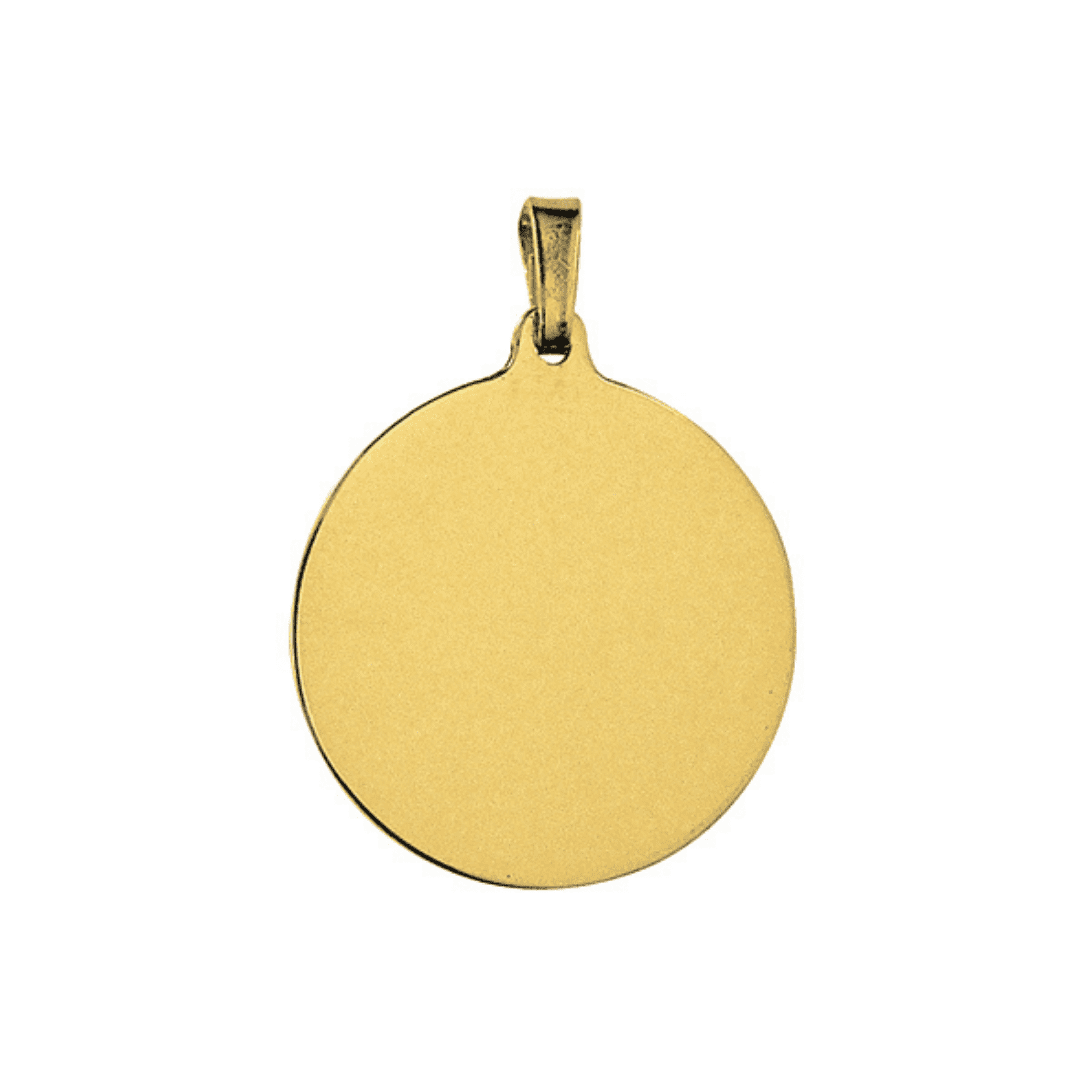 22mm 9ct solid gold disc pendant