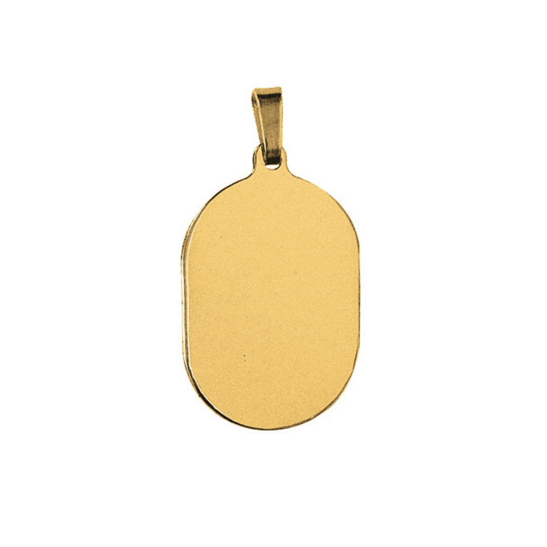24 x 16 mm 9ct solid gold gold oval pendant