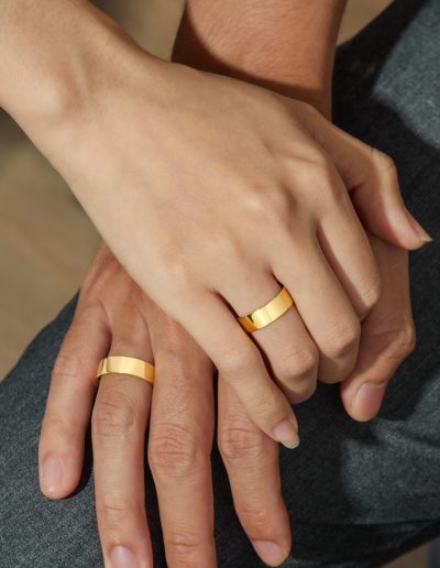 Couple rings - gold plated sterling silver rings
