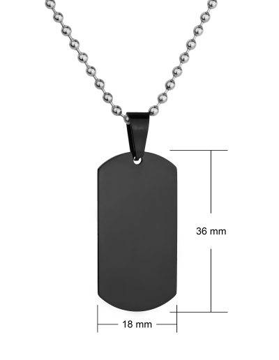 mens black steel dog tag necklace