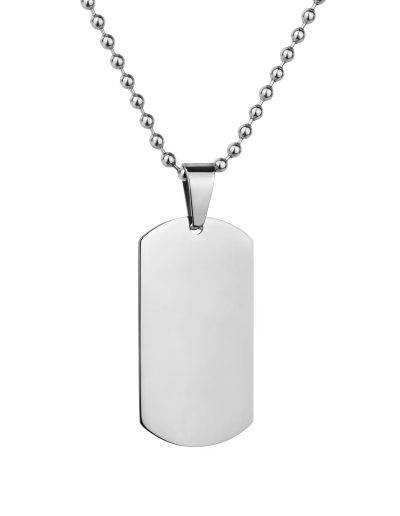 stainless steel mens dog tag necklace engraved necklace