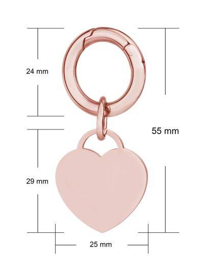 deluxe large rose gold pet tag dimensions