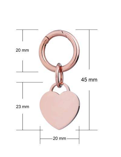 deluxe rose gold small pet tag dimensions