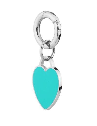 large deluxe pet heart tag side view