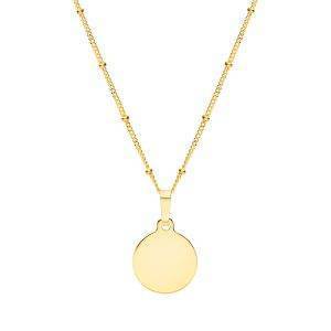solid 9ct gold mini disc with satellite chain