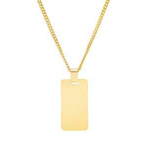 9ct bar pendant with curb chain
