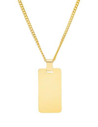 9ct bar pendant with curb chain