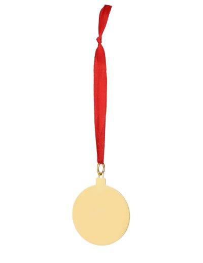 engraved gold bauble ornament