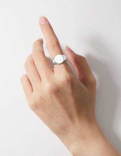 womens round signet ring made from sterling silver