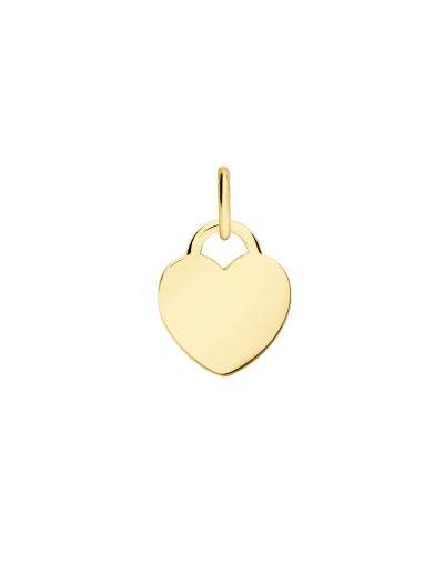 gold mini heart tag pendant perfect for engraving an initial or name