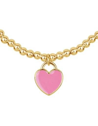 mini heart tag pendant with enamel detail