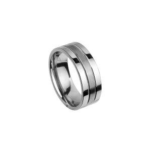 steel ring with brushed detail