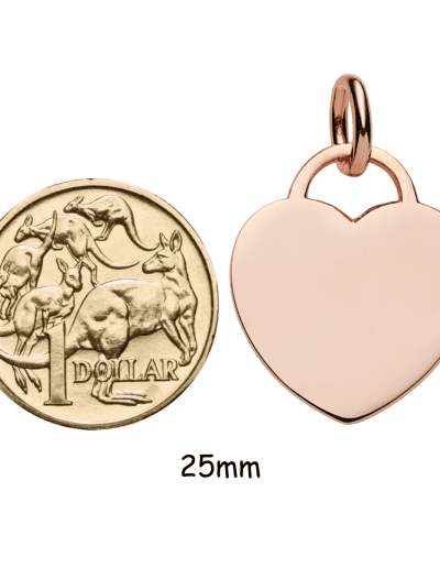 rose gold 25mm heart pendant