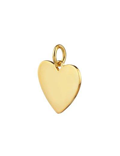 gold heart pendant 17m wide side view