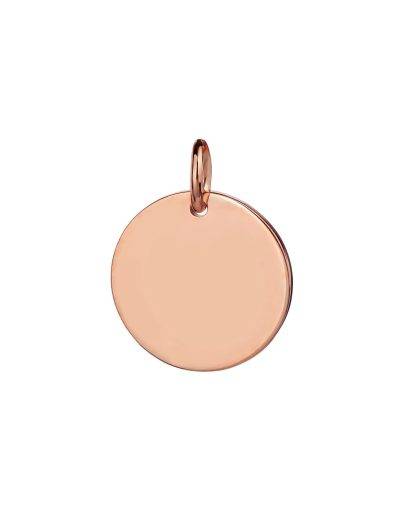 rose gold 15mm disc pendant