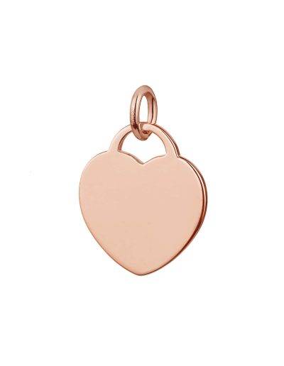 rose gold 15mm wide heart tag pendant