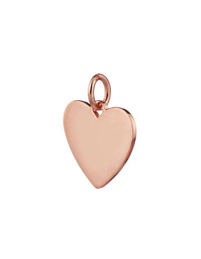 rose gold heart pendant 17mm wide side view