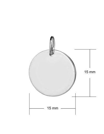 sterling silver 15mm disc pendant dimensions