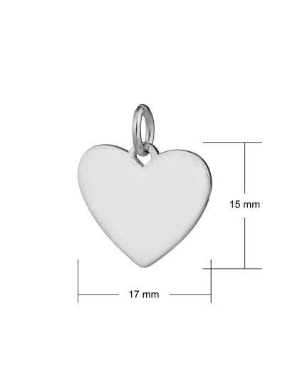 sterling silver heart pendant 17mm wide dimensions