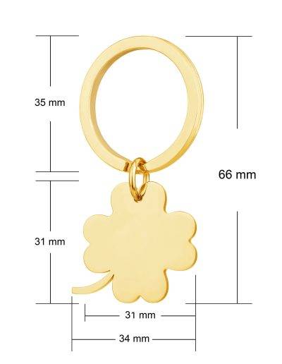 gold four leaf clover keyring dimensions