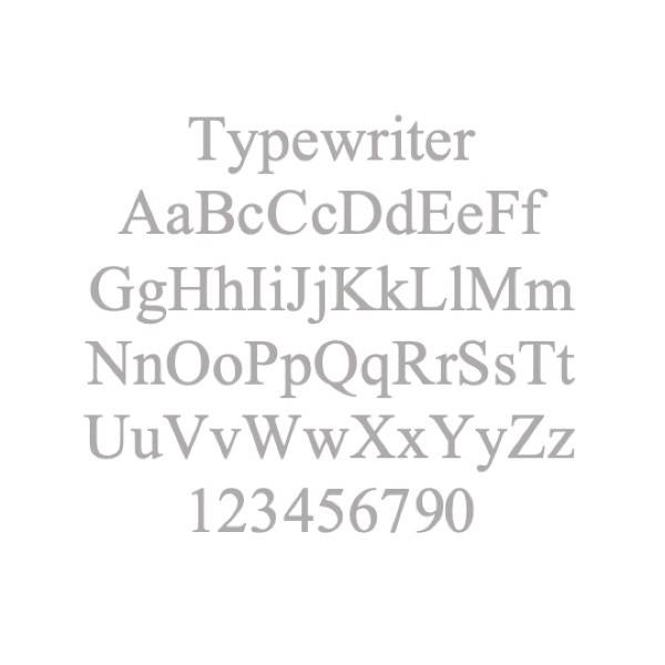 Typewriter Engraving Font - The Silver Store