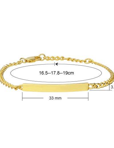 personalised gold bar bracelet can be worn at three different lengths and custom engraved