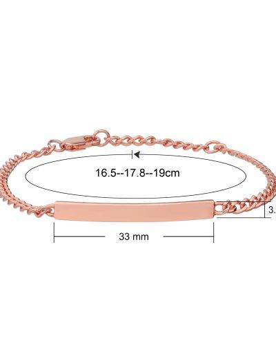 personalised rose gold bar bracelet