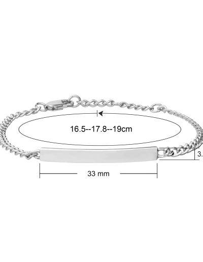 personalised silver bar bracelet can be worn at three different lengths and custom engraved.
