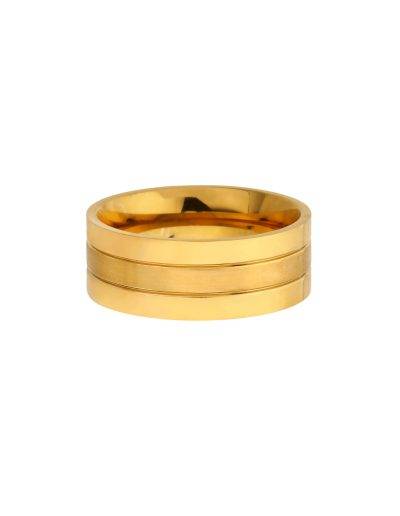 gold brushed steel ring