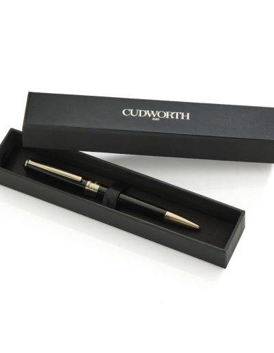 Black lacquer and 14k gold plated ballpoint pen comes gift boxed