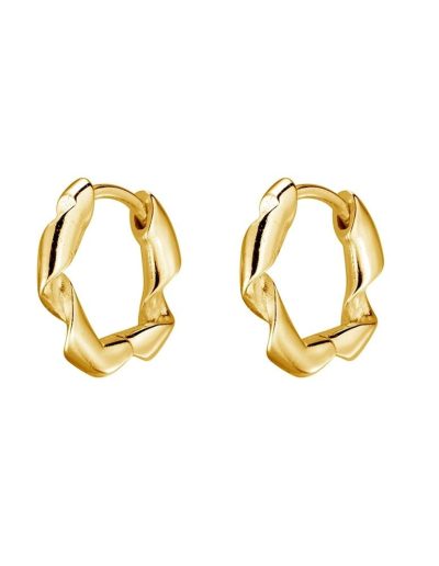 Gold Twist Huggie Earring