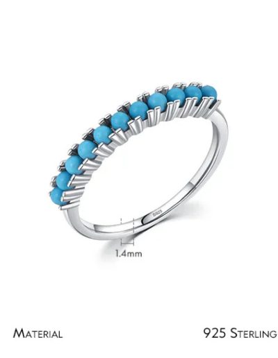 925 sterling silver turquoise inlay ring