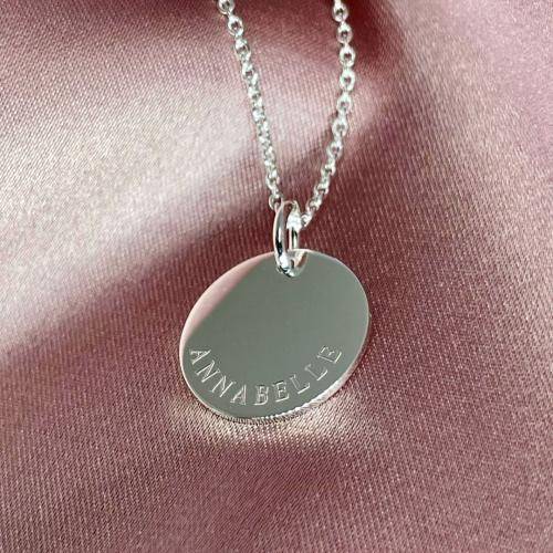 engraved necklace - curved name necklace