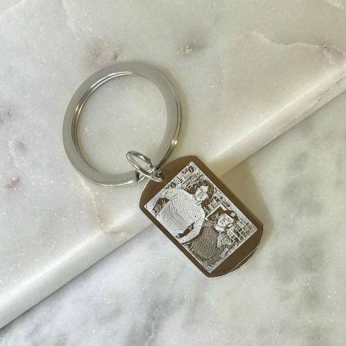 photo of two mates engraved on keyring